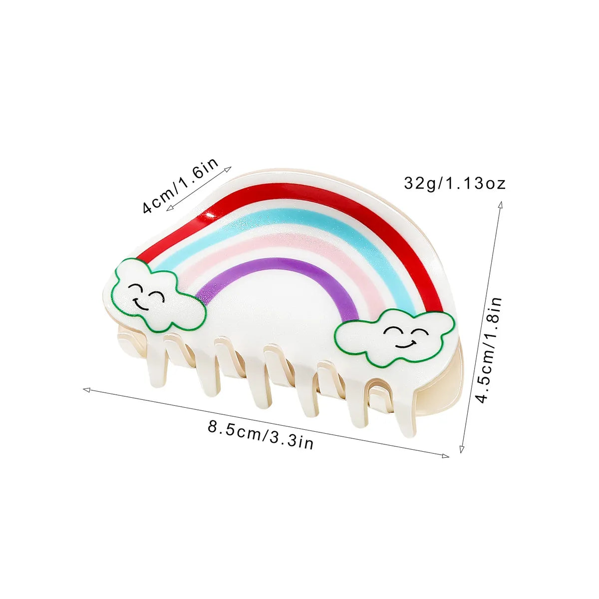 Women'S Sweet Simple Style Clouds Rainbow Arylic Hair Claws