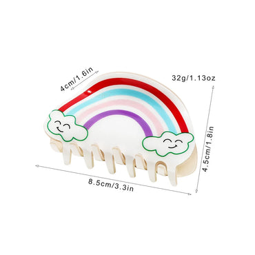 Women'S Sweet Simple Style Clouds Rainbow Arylic Hair Claws