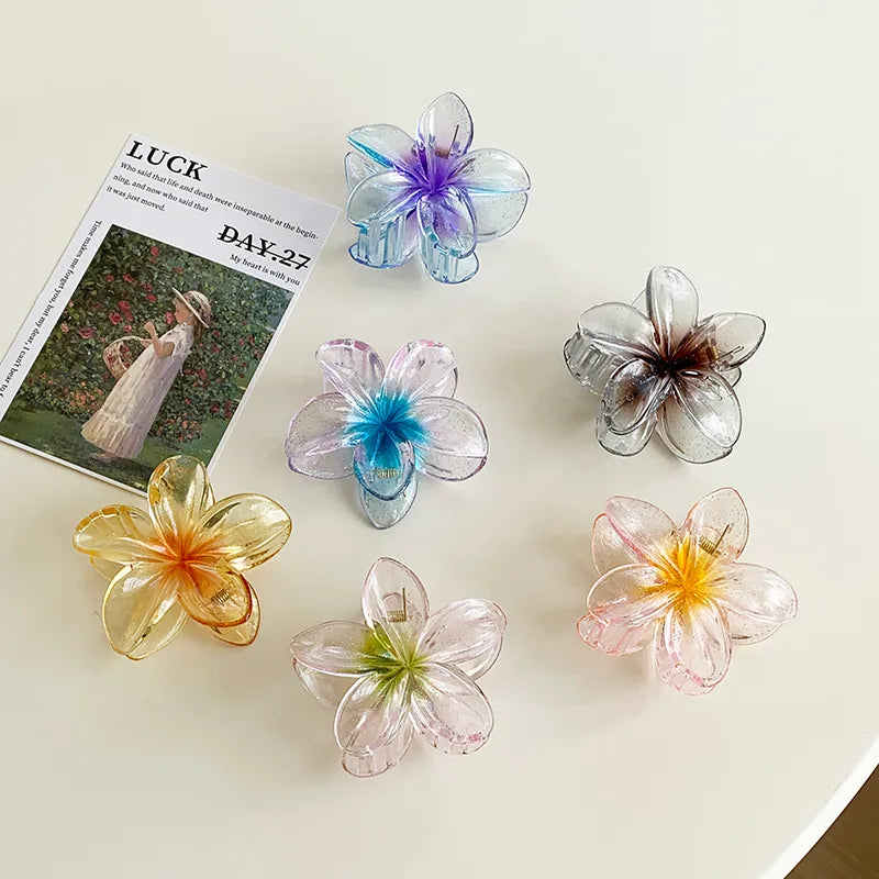 Women'S Sweet Simple Style Flower Plastic Hair Claws