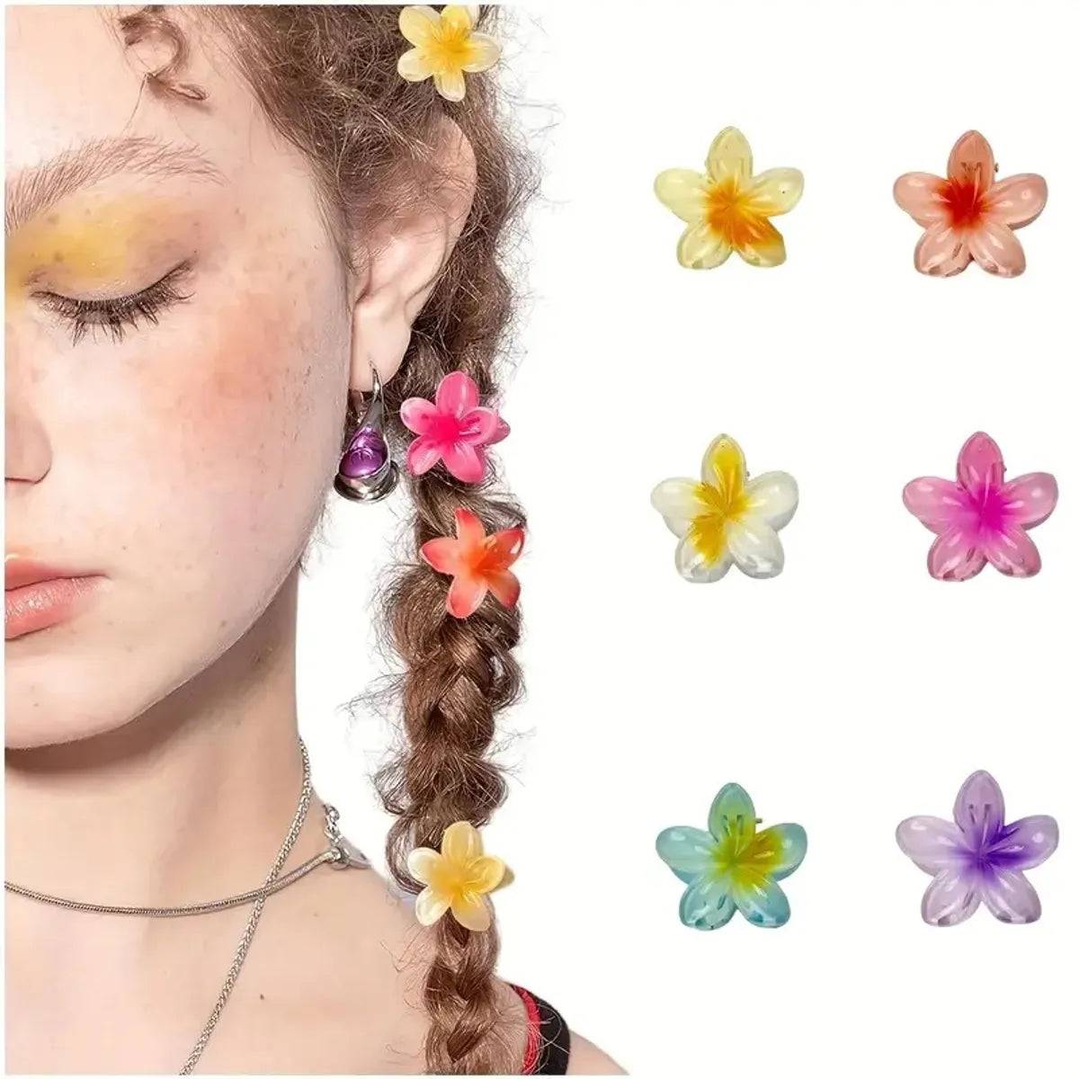 Women'S Sweet Simple Style Flower Plastic Hair Clip