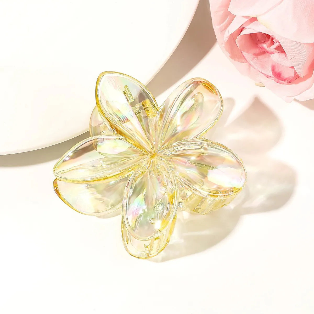 Women'S Sweet Simple Style Flower Plastic Hair Clip