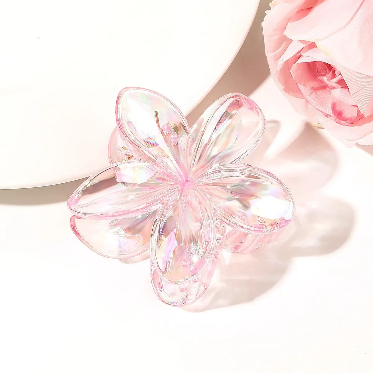 Women'S Sweet Simple Style Flower Plastic Hair Clip