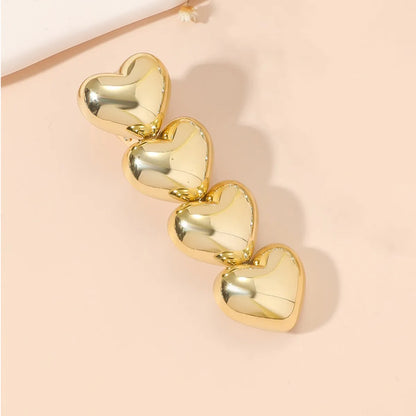 Women'S Sweet Simple Style Heart Shape Alloy Plating Hair Clip