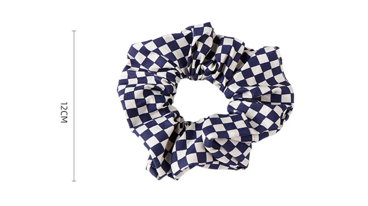 Women'S Sweet Simple Style Plaid Cloth Hair Tie