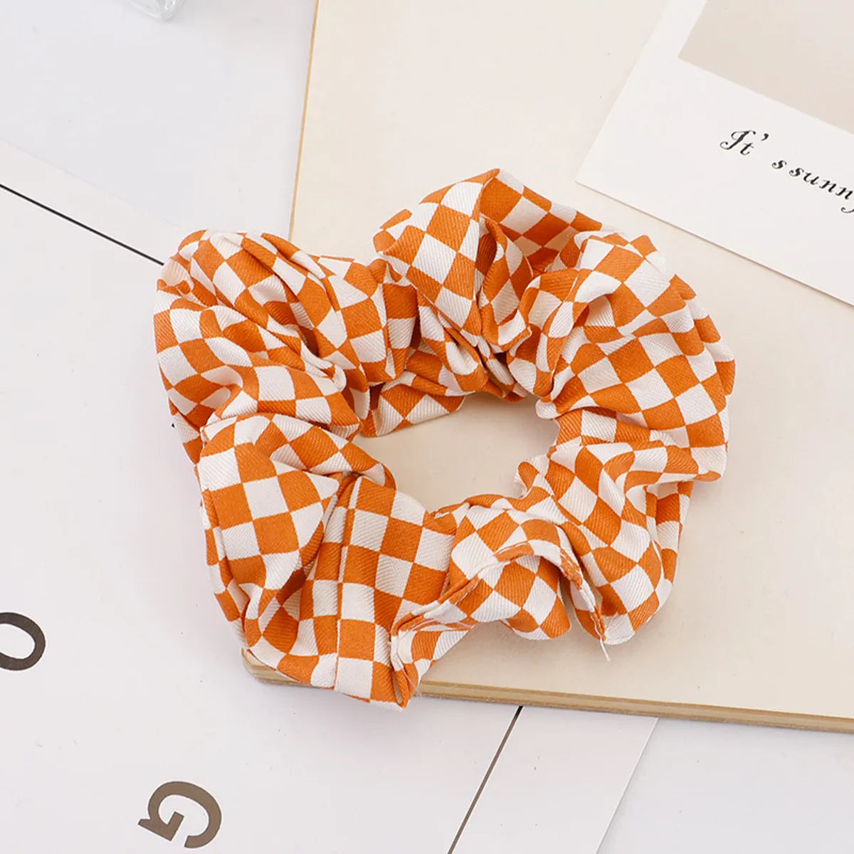 Women'S Sweet Simple Style Plaid Cloth Hair Tie