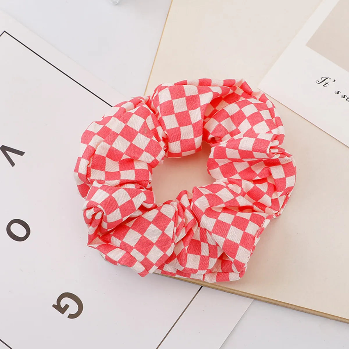 Women'S Sweet Simple Style Plaid Cloth Hair Tie