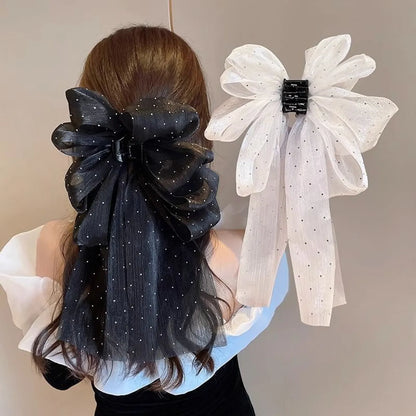 Women'S Sweet Simple Style Polka Dots Cloth Handmade Hair Claws