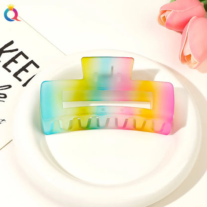 Women'S Sweet Simple Style Rainbow Plastic Hair Claws