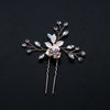 Women'S Sweet Simple Style Shiny Leaf Flower Alloy Inlay Rhinestones Insert Comb