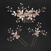 Women'S Sweet Simple Style Shiny Leaf Flower Alloy Inlay Rhinestones Insert Comb