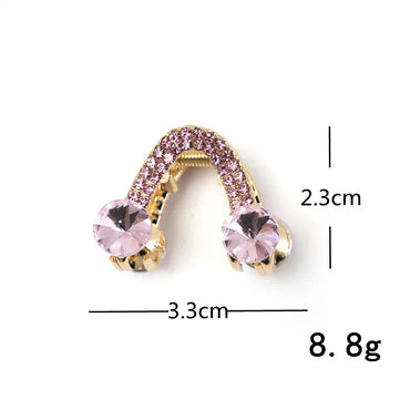 Women'S Sweet Simple Style U Shape Metal Plating Inlay Rhinestones Hair Claws