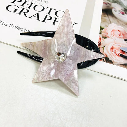 Women'S Sweet Star Heart Shape Arylic Hair Clip