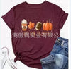 Women'S T-Shirt Short Sleeve T-Shirts Printing Casual Pumpkin