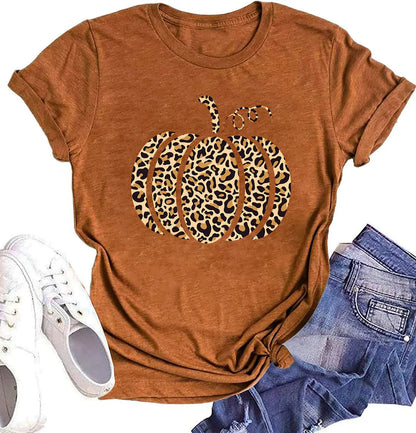 Women'S T-Shirt Short Sleeve T-Shirts Printing Casual Pumpkin