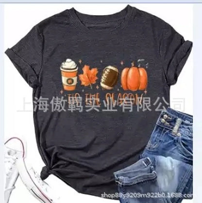 Women'S T-Shirt Short Sleeve T-Shirts Printing Casual Pumpkin