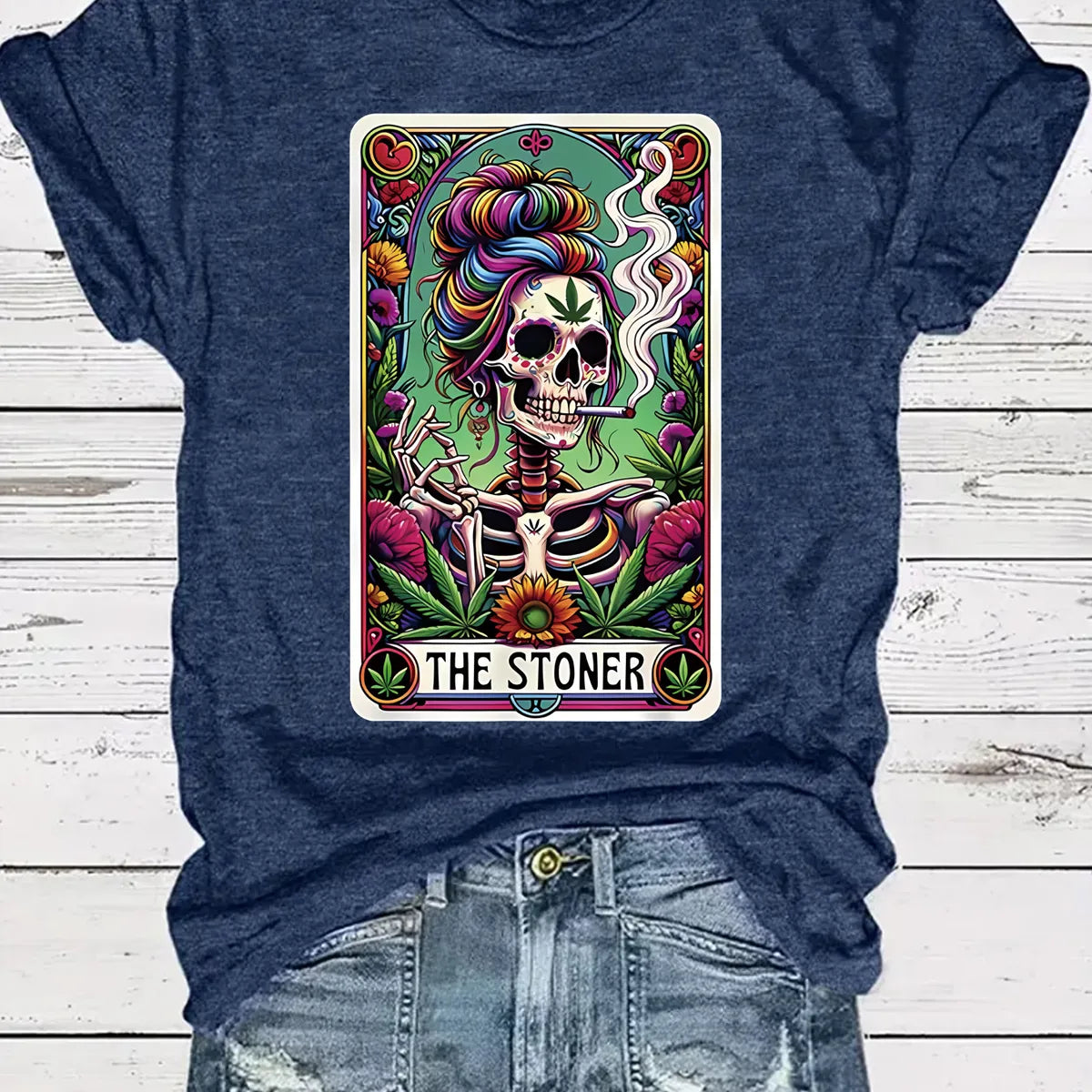 Women'S T-Shirt Short Sleeve T-Shirts Printing Streetwear Plant Skull