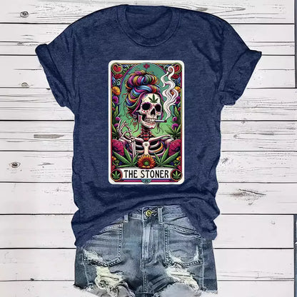 Women'S T-Shirt Short Sleeve T-Shirts Printing Streetwear Plant Skull