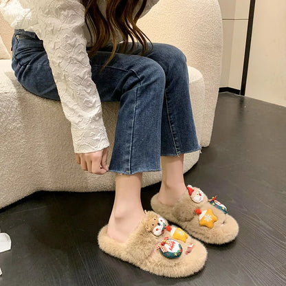 Women'S Vacation Cartoon Round Toe Home Slippers