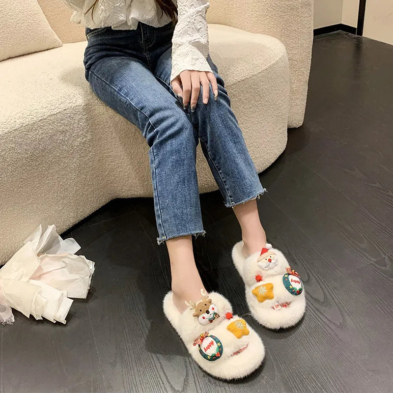 Women'S Vacation Cartoon Round Toe Home Slippers