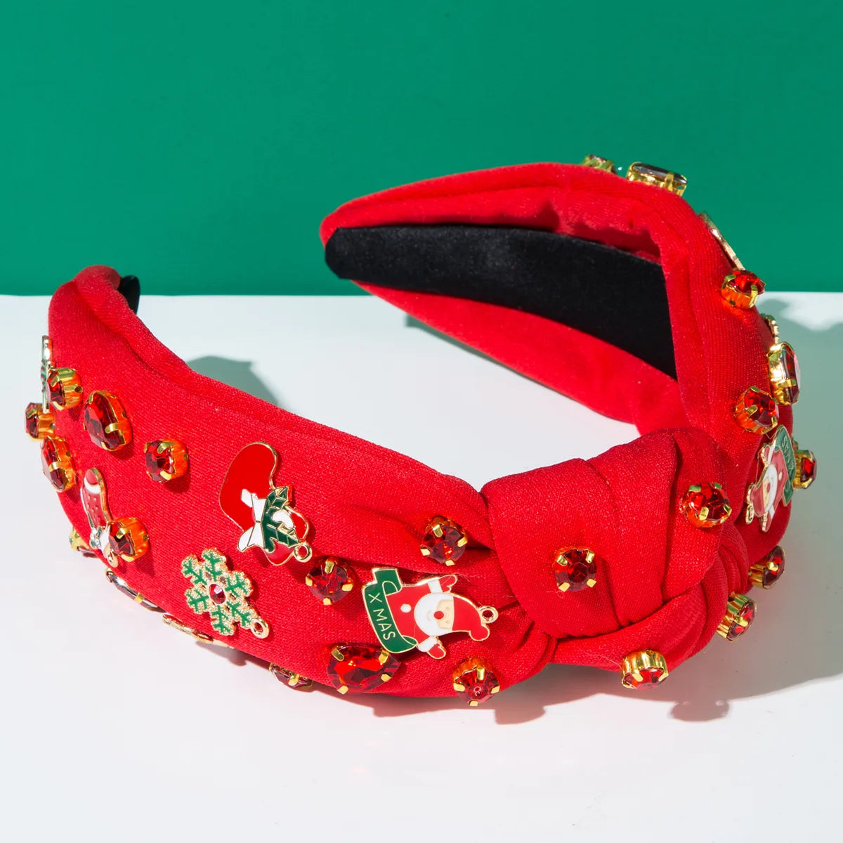 Women'S Vacation Classic Style Santa Claus Snowflake Alloy Cloth Rhinestone Hair Band