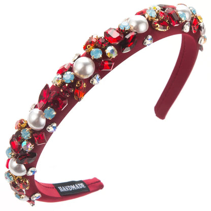 Women'S Vacation Geometric Alloy Glass Inlay Glass Hair Band