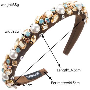 Women'S Vacation Geometric Alloy Glass Inlay Glass Hair Band