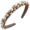 Women'S Vacation Geometric Alloy Glass Inlay Glass Hair Band