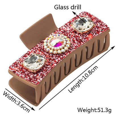 Women'S Vacation Simple Style Classic Style Color Block Alloy Glass Inlay Alloy Glass Hair Claws