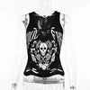 Women'S Vest Tank Tops Hollow Out Dark Style Streetwear Letter Skull