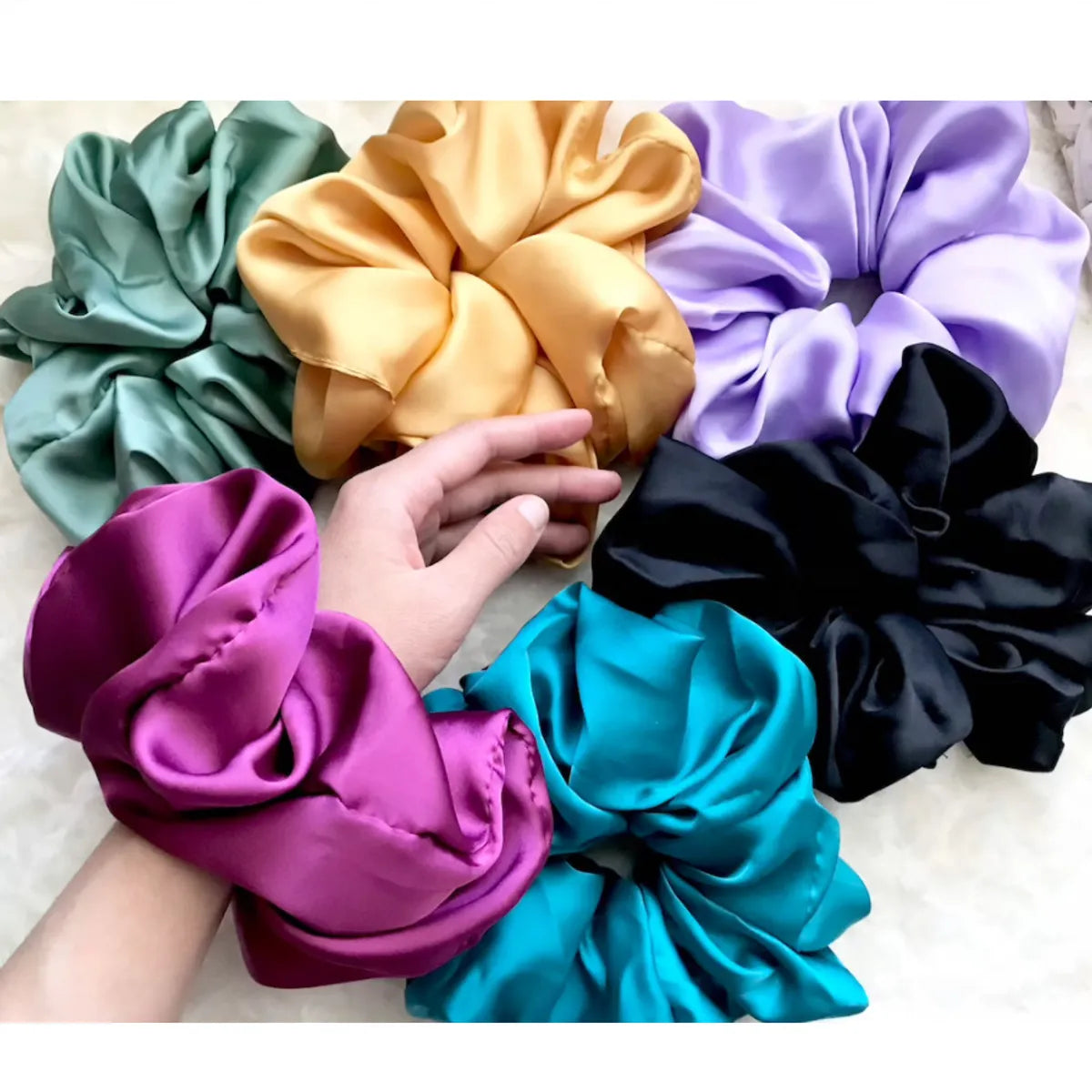 Women'S Vintage Style Solid Color Cloth Hair Tie