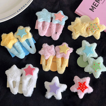 Women'S Y2K Sweet IG Style Star Plush Hair Clip