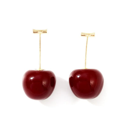 Womens Cherry Sweet And Cute Resin Earrings Nhnz122016