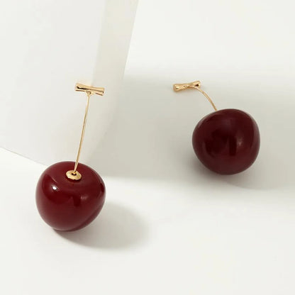 Womens Cherry Sweet And Cute Resin Earrings Nhnz122016