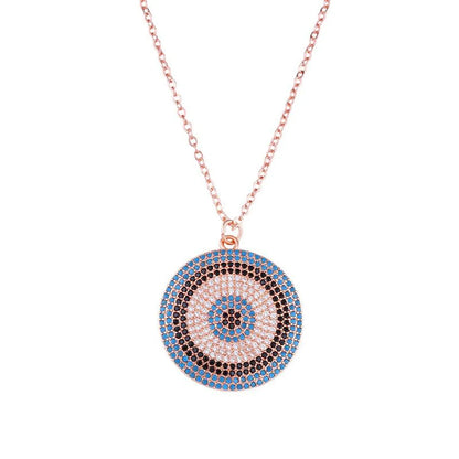 Womens Devils Eye With Zircon Copper Plated  Simple Necklaces Nhas121065