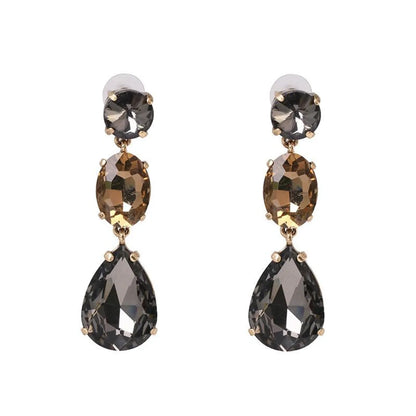 Womens Drop Shaped Rhinestone Alloy Earrings Nhjj138015