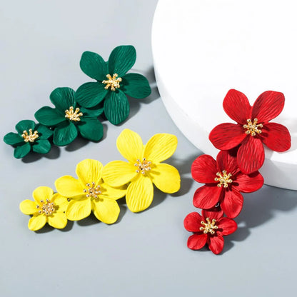 Fashion Flower Stoving Varnish Alloy No Inlaid Earrings