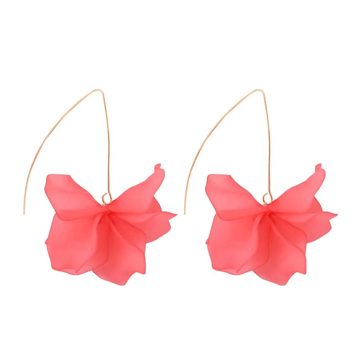 Womens Flower Plating Alloy  Resin Earrings Nhmd120755