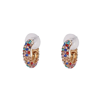 Womens Geometric Rhinestone Alloy Earrings Jj190505120246