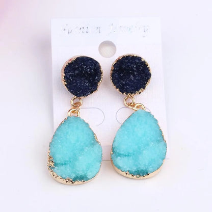 Womens Geometric Plastic Natural Stone  Resin Earrings Go190430120125