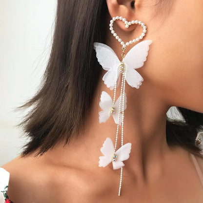 Womens Heart Butterfly Electroplating Alloy Earrings Nhnz138246