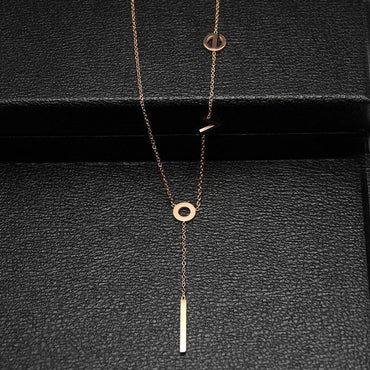 Womens Other Vacuum-Plated Alloy-Plated Titanium Steel Omega Card Necklaces Ok190418118019