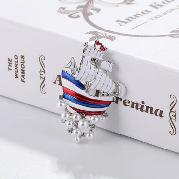 Womens Sailing Oil Drops Alloy Brooches Nhdr138858