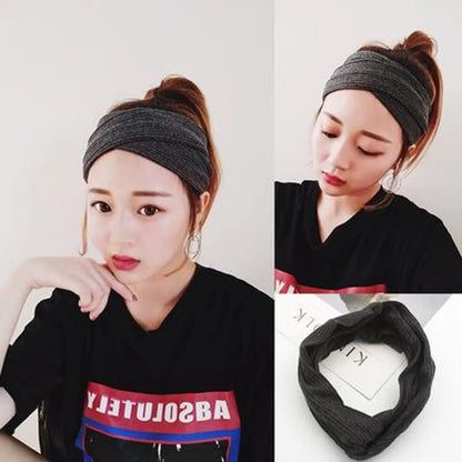 Womens Water Droplet Cross Elastic  Cloth Hair Accessories Nhof121143