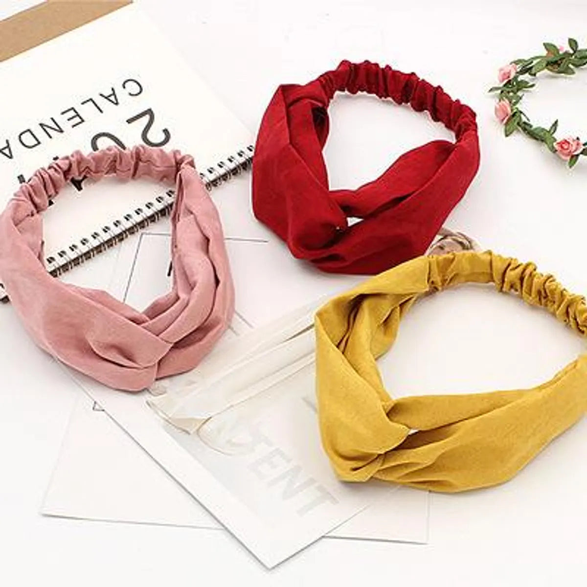 Womens Water Droplet Cross Elastic  Cloth Hair Accessories Nhof121143