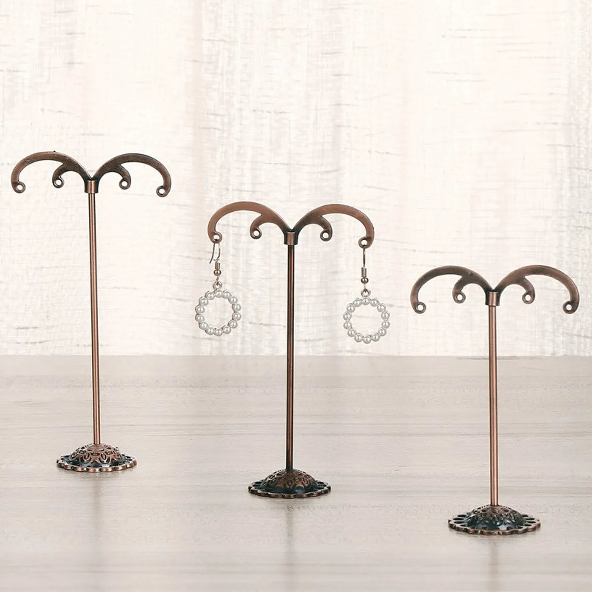 Wrought Iron Earrings Jewelry Display Stand Three Piece Set  Wholesale