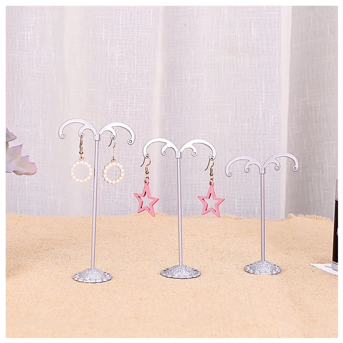 Wrought Iron Earrings Jewelry Display Stand Three Piece Set  Wholesale