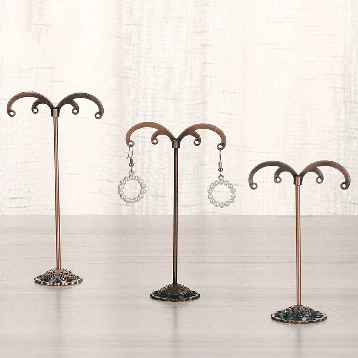 Wrought Iron Earrings Jewelry Display Stand Three Piece Set  Wholesale