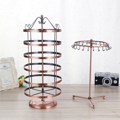 Wrought Iron Jewelry Display Stand Rotating Necklace Storage Rack Hanging Earrings Jewelry Stand  Wholesale