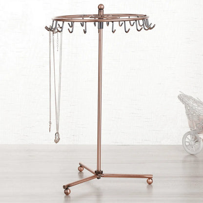 Wrought Iron Jewelry Display Stand Rotating Necklace Storage Rack Hanging Earrings Jewelry Stand  Wholesale