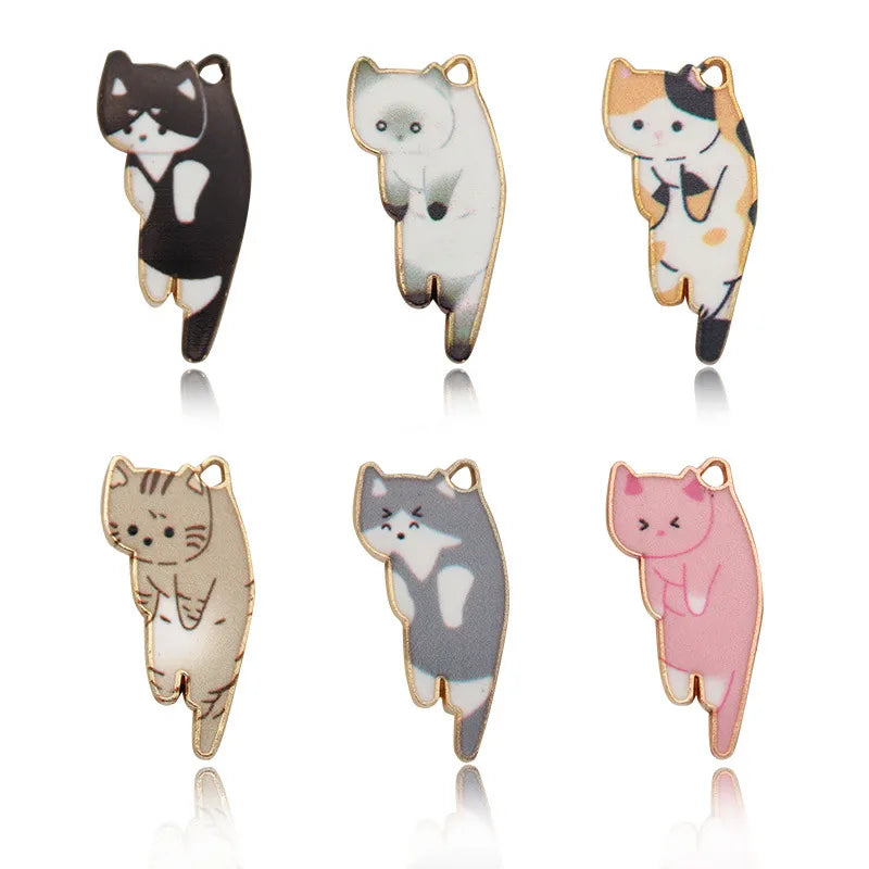 Xipeng Jewelry Diy Accessories Hanging Shape Kitten Alloy Oil Earrings Bracelet Pendant Pendant Mobile Phone Case Accessories